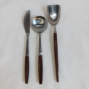 MCM Interpur Spoon Knife Brown Handle Flatware Japan